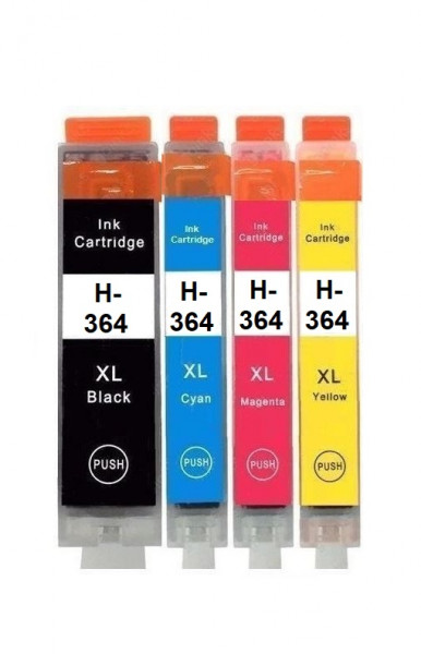 Kompatibles Druckerpatronen-Set HP 364XL Schwarz, Cyan, Magenta, Gelb - 4 Patronen