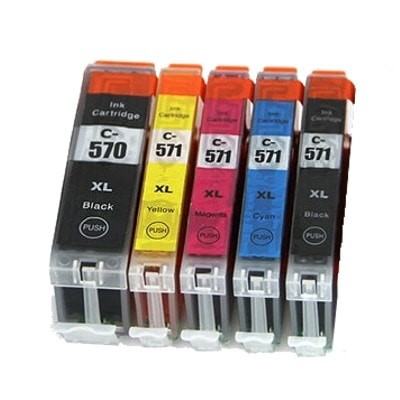 Druckerpatronen Set wie Canon PGI-570 XL & CLI-571 XL black, cyan, magenta, yellow - 5 Patronen