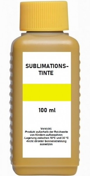 100 ml Sublimationstinte yellow, gelb - für Epson, Ricoh, Sawgrass, Mutoh, Mimaki, Roland...