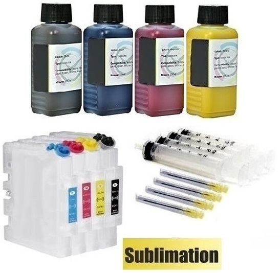 Wiederbefüllbare QUICKFILL-FILL-IN Patronen Ricoh GC-21 + 400 ml Dye-Sublimationstinten