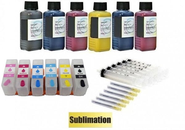 Wiederbefüllbare QUICKFILL-FILL-IN Patronen wie Epson 378, 378 XL + 600 ml Dye-Sublimationstinte