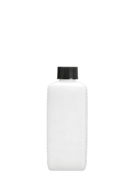Leere 250 ml HDPE Vierkantflasche inkl. schwarzem Verschluss - 1 Stück