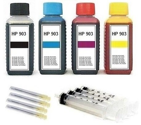 Nachfüllset für HP 903 (XL) black, cyan, magenta, yellow Tintenpatronen - 4 x 100 ml Tinte + Zubehör