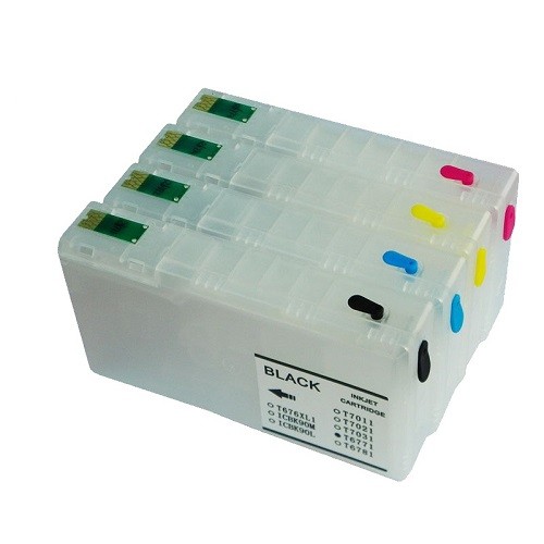 Wiederbefüllbare Tintenpatronen Epson T7011-T7014 mit Auto Reset Chips