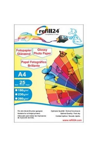 25 Blatt Glossy Fotopapier DIN A4, 180 g