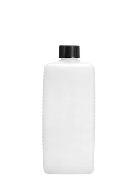 Leere 500 ml HDPE Vierkantflasche inkl. schwarzem Verschluss - 1 Stück