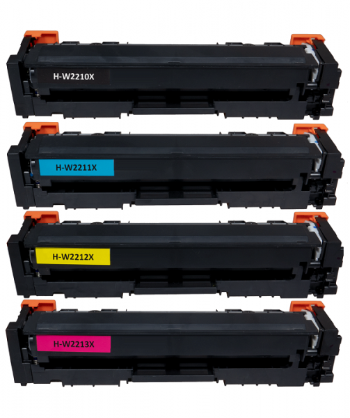 Kompatibles Tonerkartuschen Set W2210X, W2211X, W2212X, W2213X - 207X für HP
