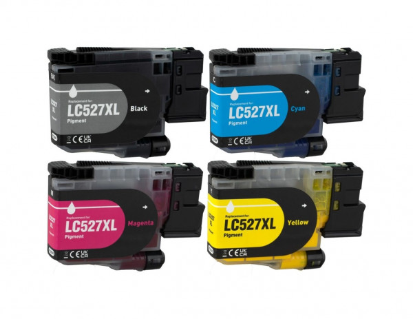 Kompatibles Druckerpatronen-Set Brother LC-527 XL, Schwarz, Cyan, Magenta, Gelb, LC527XL